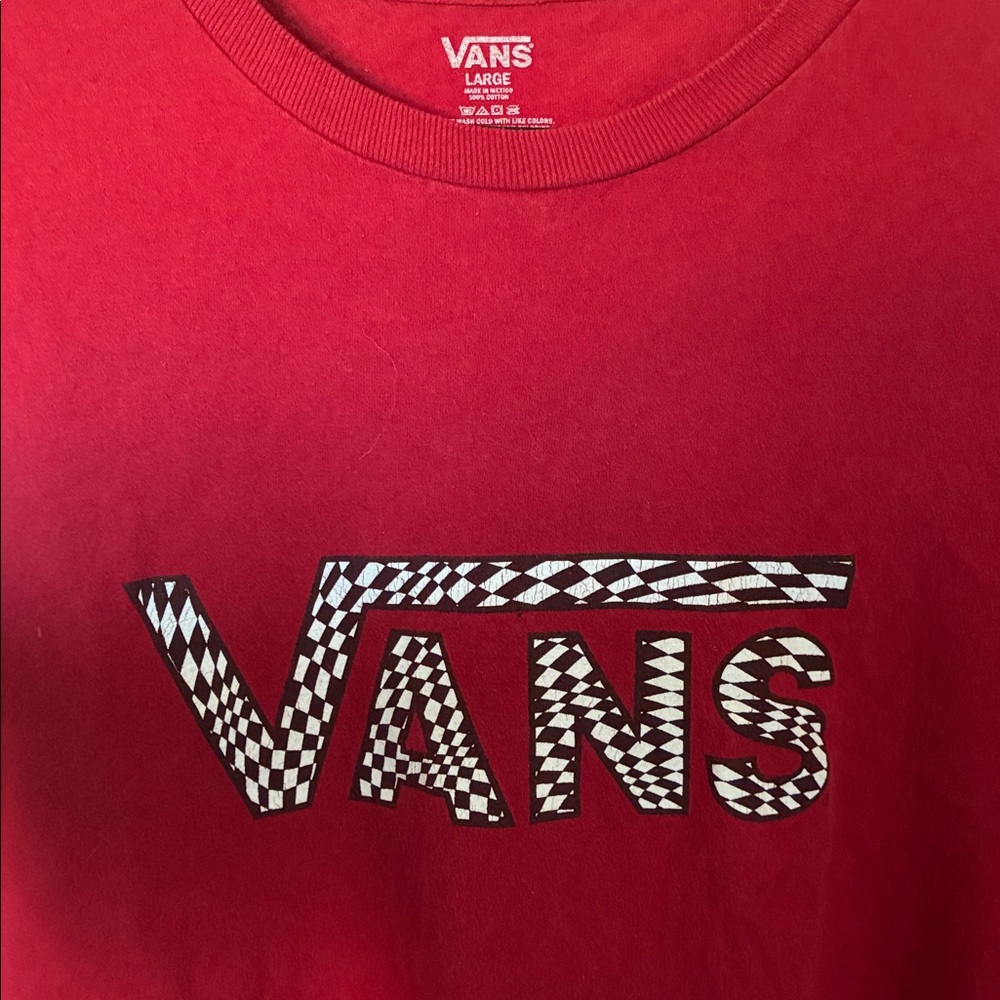 Vtg Vans Checkerboard Tagless Tee Large